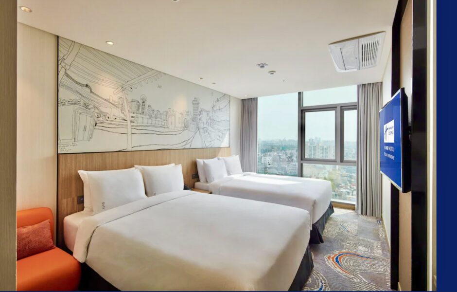 インスパイア・アリーナライブ参戦時のおすすめホテル、ホリデーインエクスプレスソウル弘大の客室