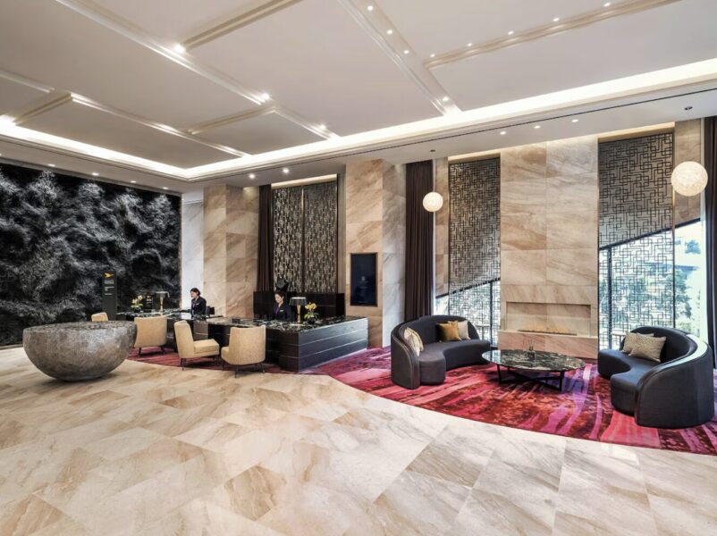 高尺スカイドームコンサート参戦時に最適な高級ホテル、グランドメルキュールアンバサダーソウル龍山のロビー