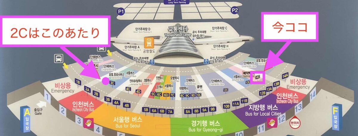 仁川空港第１ターミナルの見取り図