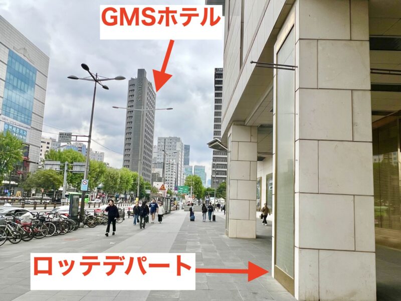 地下鉄1号線永登浦駅5番出口を外に出た写真